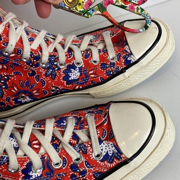Converse Chuck 70 High 'Paisley Habanero Red' Floral Sz 9 Elevated Basic Casual - Picture 4 of 16